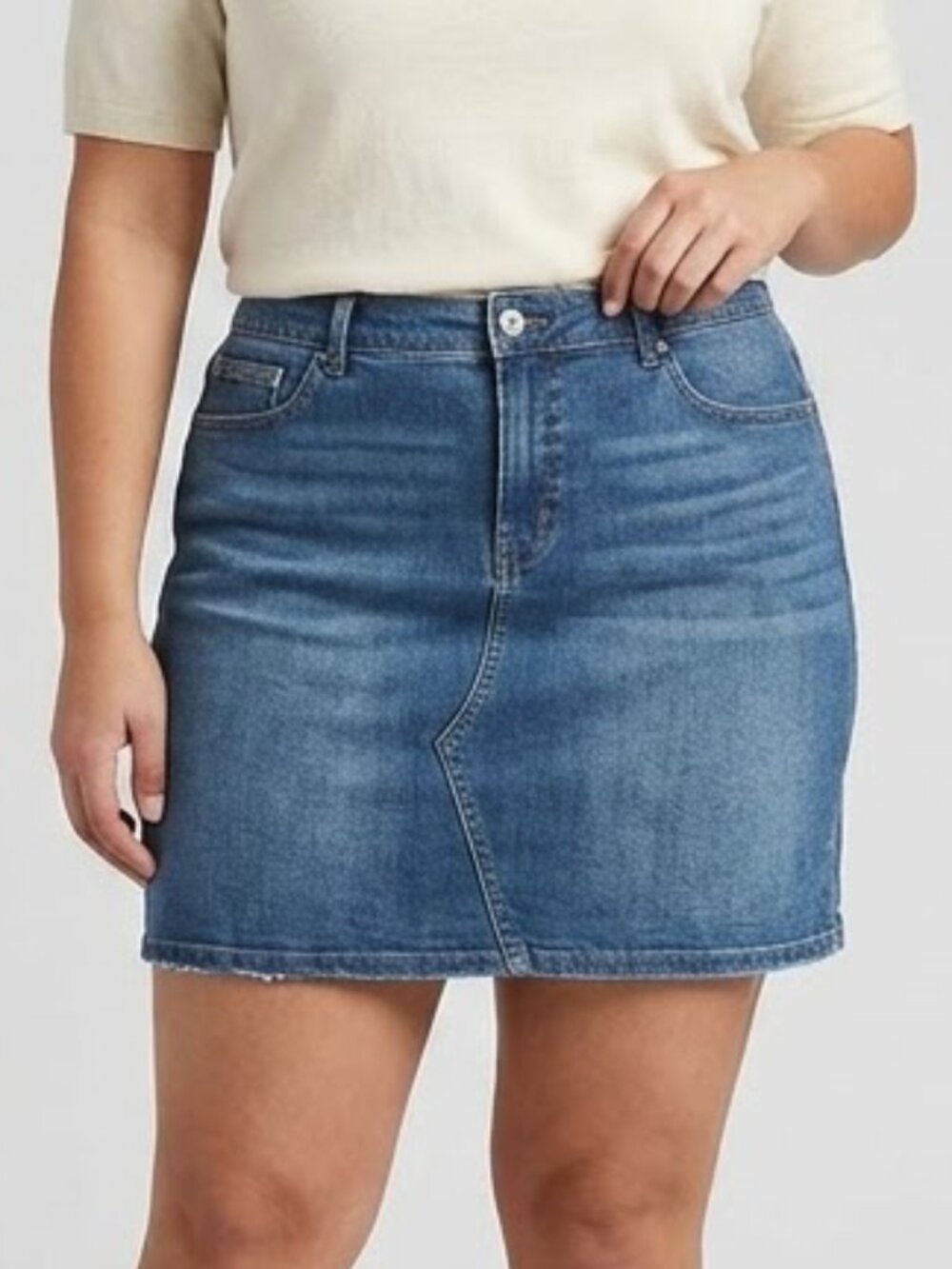 Anne Klein Denim Skirt 5 Pocket Size 14 DAKB199